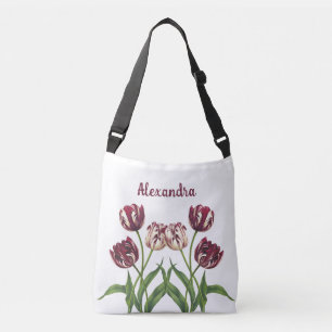Maroon Tulips Crossbody Bag Tragetaschen Mit Langen Trägern
