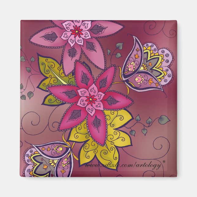 Maroon Tulips Magnet (Platz) (Vorne)