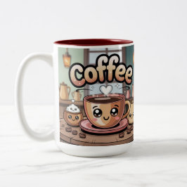 Maroon Two-Tone Cute Coffee Mug Zweifarbige Tasse