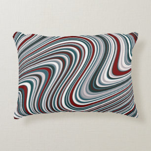 Maroon und Aquamarin Blue Abstrakt Curvy Shapes Zierkissen