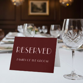 Maroon und Blassrosa Hochzeit vorbehalten Platzkar Karte