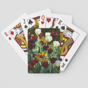 Maroon und Gelbe Tulips farbenfrohe Blumen Spielkarten