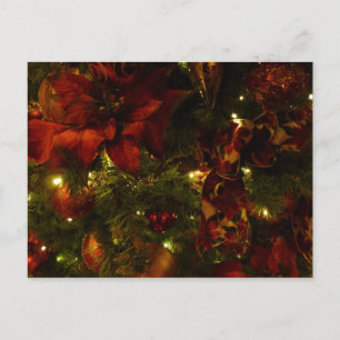 Maroon und Gold Weihnachtsbaum II Feiertagspostkarte