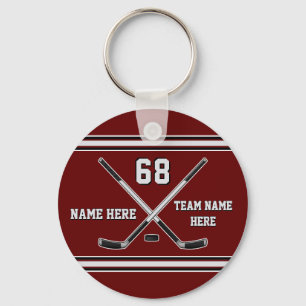 Maroon und Grauer Cheap Hockey Team Geschenke, jed Schlüsselanhänger
