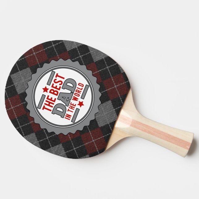 Maroon und Gray Raute Bester Vater Tischtennis Schläger (Seitenansicht)
