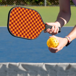 Maroon und Orange Checkered Vintag Pickleball Schläger
