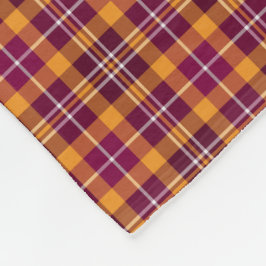 Maroon und Orange Sporty Kariert Pattern Fleecedecke