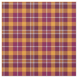 Maroon und Orange Sporty Kariert Stoff