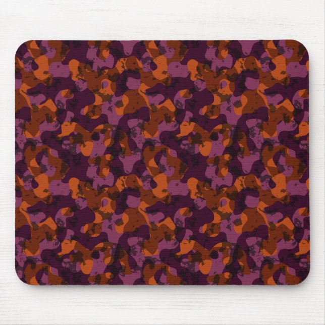 maroon und orange Tarnung abstrakt Mousepad (Vorne)