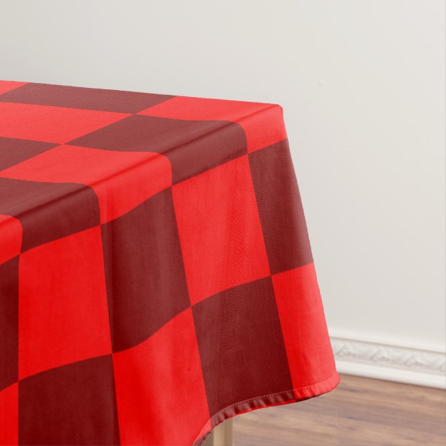 Maroon und Red Checkered Vintag Tischdecke (Beispiel)