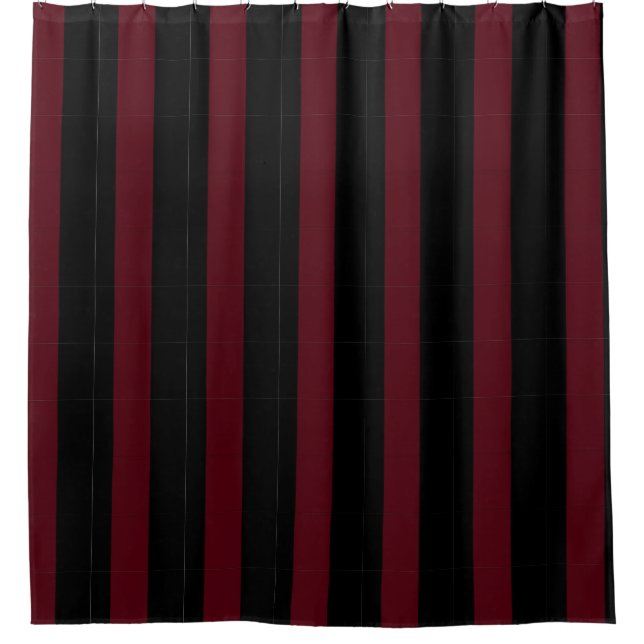 Maroon und Schwarzer Strickvorhang Duschvorhang (Vorderseite)