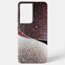 Maroon und silber Glitzer farbigen Handy Gehäuse. Samsung Galaxy Hülle