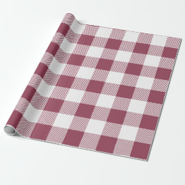 Maroon und White Buffalo Kariert Geschenkpapier