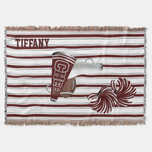 Maroon und White Cheerleader Custom Blanket Decke