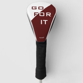 Maroon und White Modern Golf Headcover