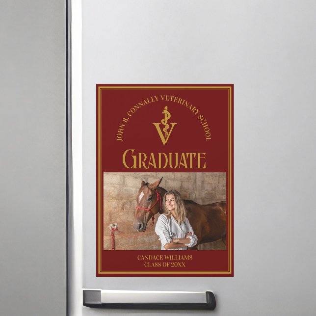 Maroon Veterinary School Foto Graduate Magnet (Von Creator hochgeladen)