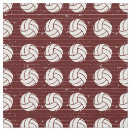 Maroon Volleyball Holzfußboden Gemustert Stoff