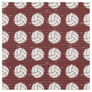 Maroon Volleyball Holzfußboden Gemustert Stoff