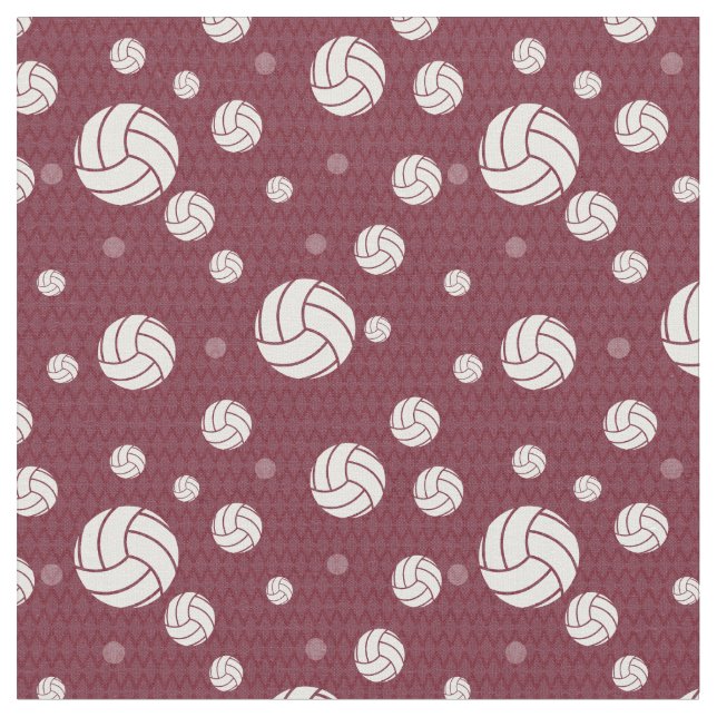 Maroon Volleyball Zickzack Gemustert Stoff (Nahaufnahme)