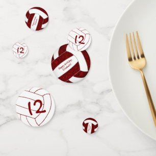 Maroon-Volleyballmädchen Geburtstags-individuelle Konfetti