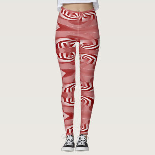 Maroon weiß abstraktes Muster"Ratti_Creative_Arts" Leggings