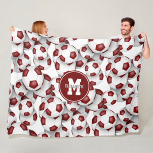 Maroon weiß Mannschaft Farben Fußball Muster Fleecedecke