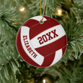 Maroon-weiße Mannschaft Sportkugel Kegel Volleybal Keramik Ornament