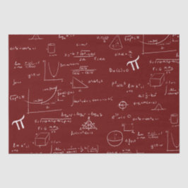 Maroon White Mathematic Formulas Graphics Seidenpapier
