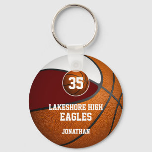 Maroon White School Colors Basketballmannschaft Schlüsselanhänger
