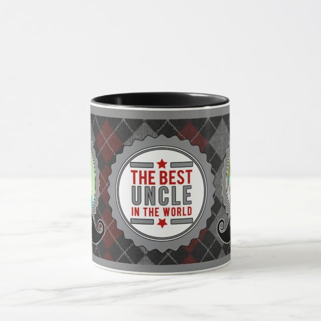 Maroon World's Best Uncle mit 2-Fotos Tasse (Zentrum)