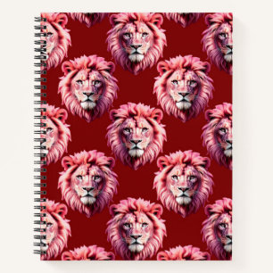 Maroonfarbener Löwenkopf-Design  Notizbuch