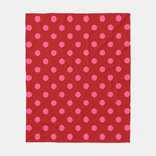 Maroonrotes Pinkes Punkte-Design Fleecedecke