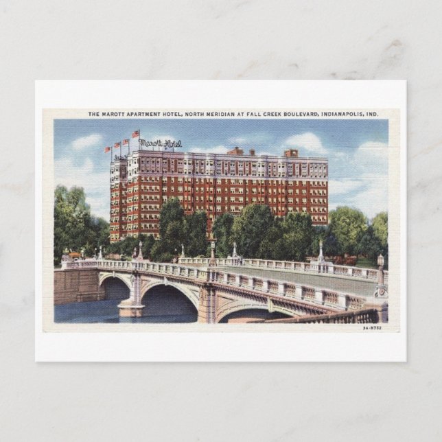 Marott Hotel Indianapolis Indiana Vintag Postkarte (Vorderseite)