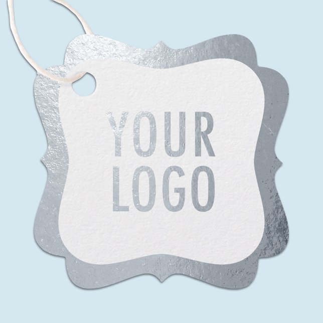 Marque Argent Foil avec les étiquettes Logo de l'e (MISOOK White Bracket Silver Foil Hang Tag with Logo)