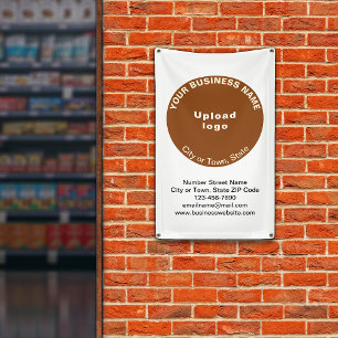 Marque Brown ronde d'affaires sur bannière Portrai