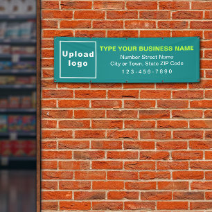 Marque commerciale sur bannière Turquoise verte lo