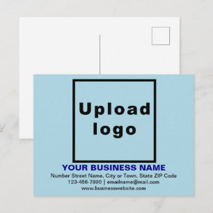 Marque commerciale sur carte postale bleu clair