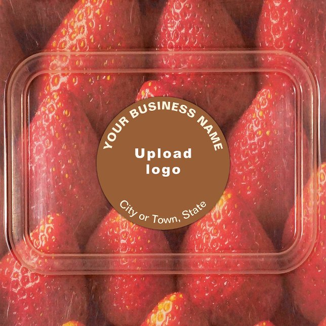 Marque commerciale sur Étiquette Brown à adhésif r (Brown round adhesive label with your business brand)