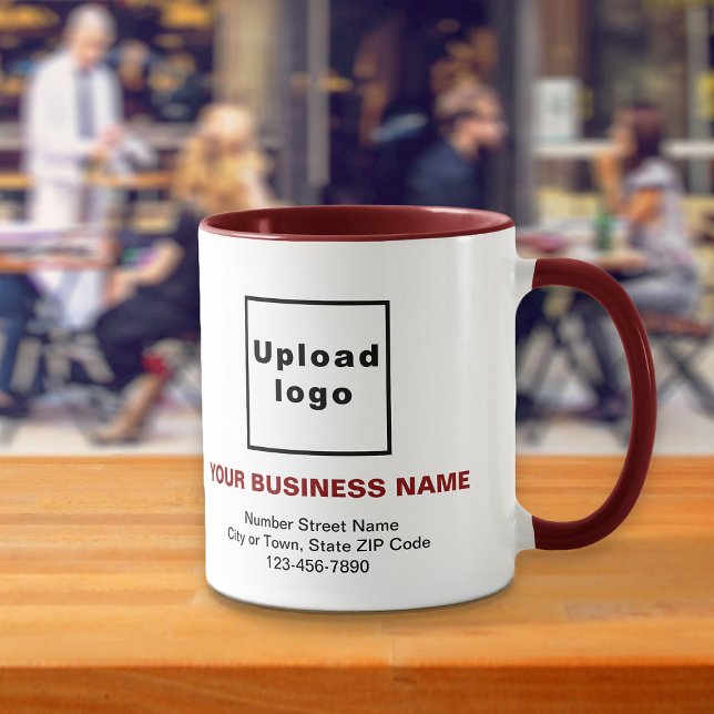 Marque commerciale sur Maroon Combo Mug (Build brand name awareness. Your business brand on maroon combo mug.)