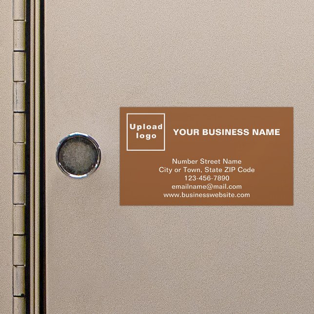 Marque commerciale sur petite carte magnétique Bro (Brown magnetic business card with your business brand)