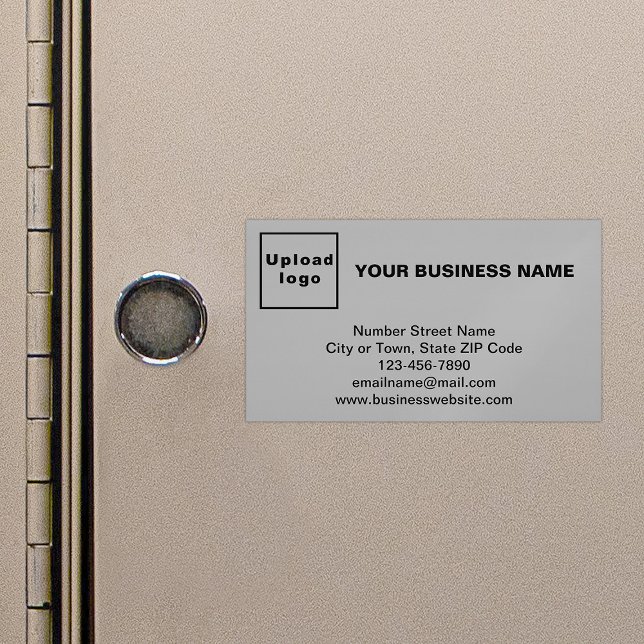 Marque commerciale sur petite carte magnétique gri (Gray magnetic business card with your business brand)