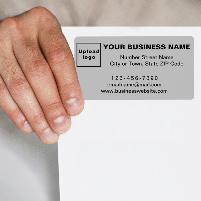 Marque commerciale sur une étiquette d'expédition  (Gray shipping label with your business brand)