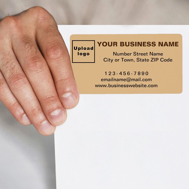 Marque commerciale sur une étiquette d'expédition  (Light brown shipping label with your business brand)