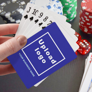 Marque d'affaires bleue sur les cartes de jeu