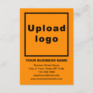 Marque d'affaires sur carte plat couleur orange