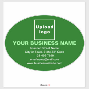 Marque d'affaires sur grand sticker de vinyle oval
