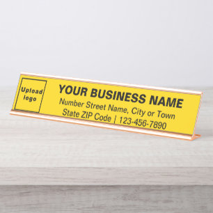 Marque d'affaires sur plaque de nom de bureau long