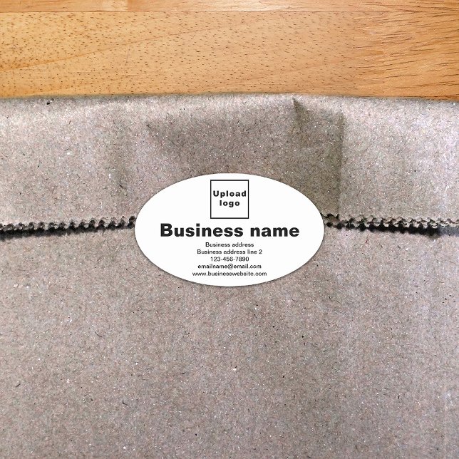 Marque d'affaires sur Sticker en forme ovale blanc (Build brand name awareness. Your business brand on white oval shape sticker.)