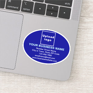Marque d'affaires sur Sticker en vinyle bleu ovale