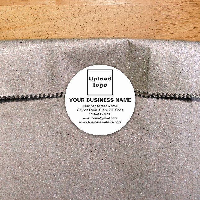 Marque d'affaires sur Sticker rond blanc (Build brand name awareness. Your business brand on white round sticker.)